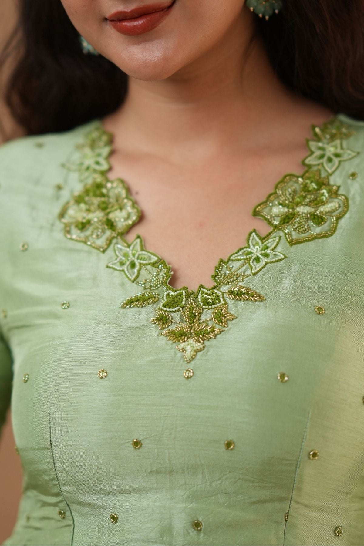 Elora Ethnica Natural Crepe (Dress) In Mint Green