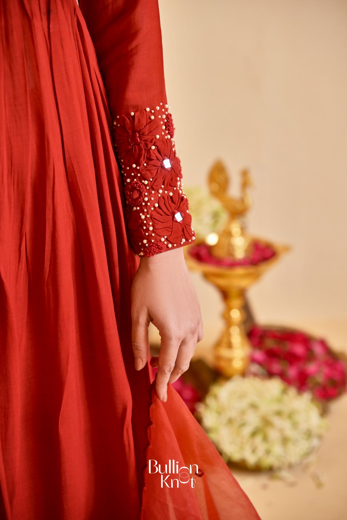 Taamba Tarash Kurta Set (Dress) In Rust Brown