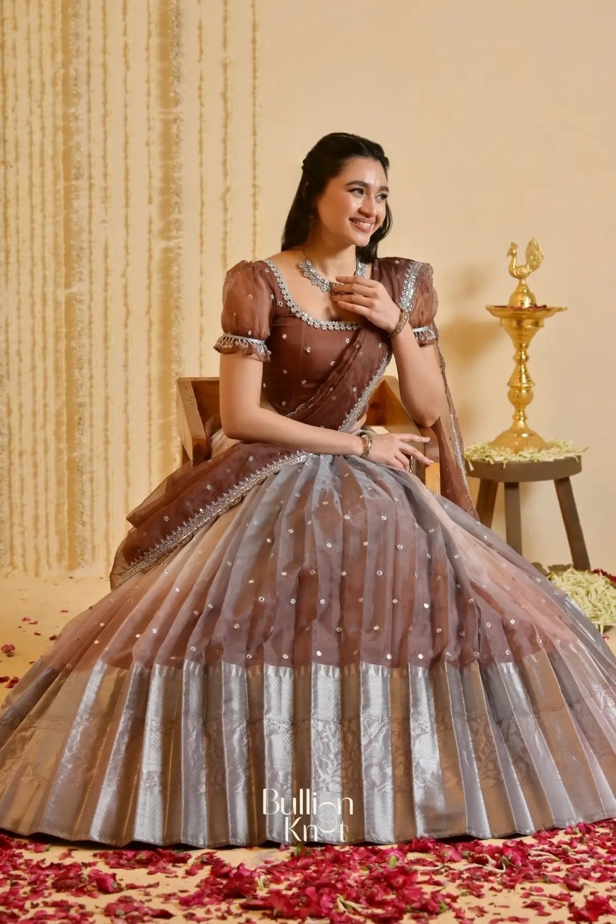Shabdika Lehenga Set in Brown