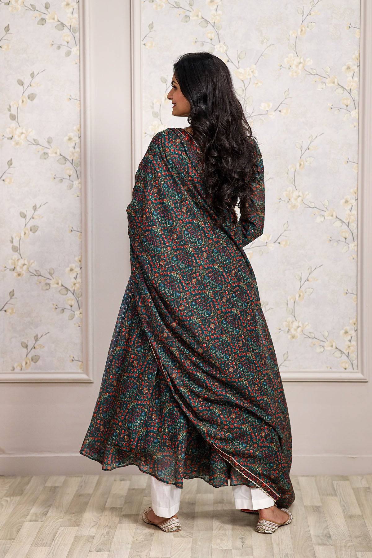 dark green gulkhera 3 piece suit set