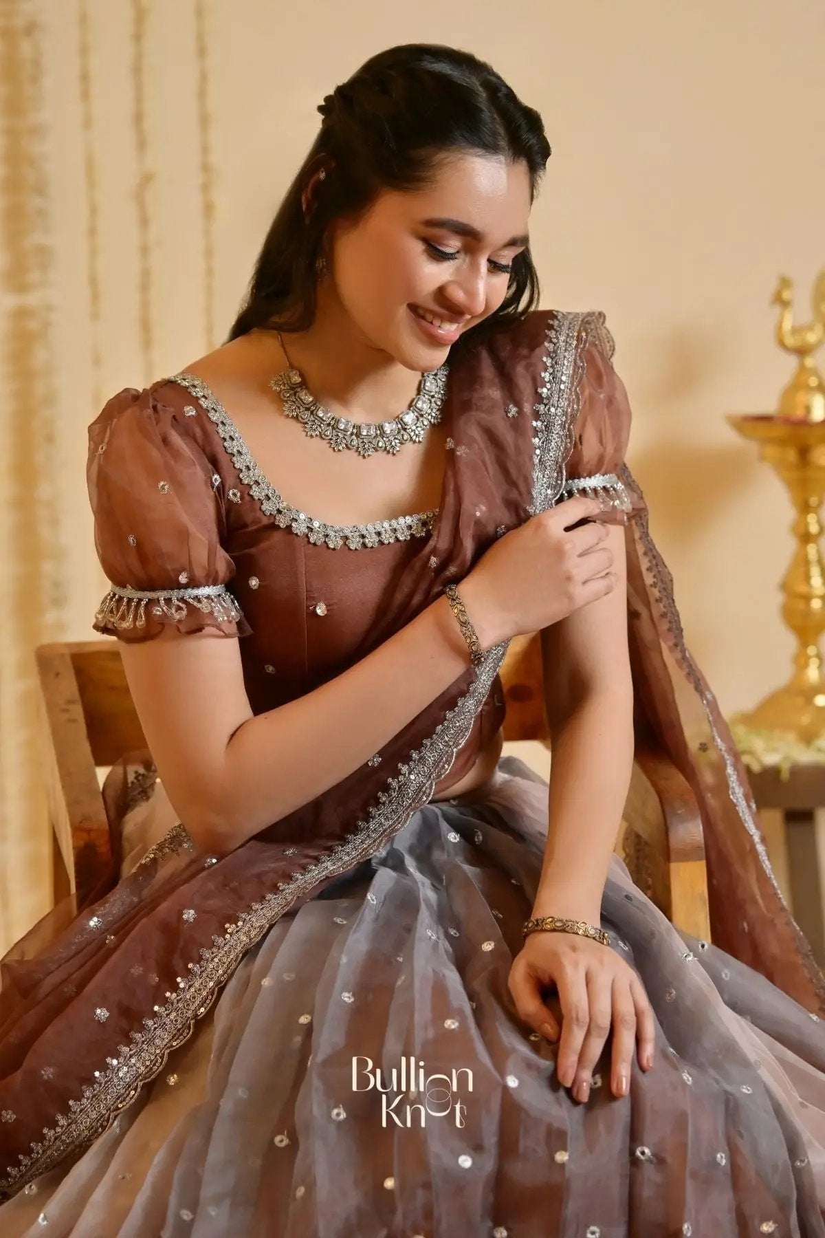 Shabdika Lehenga Set in Brown