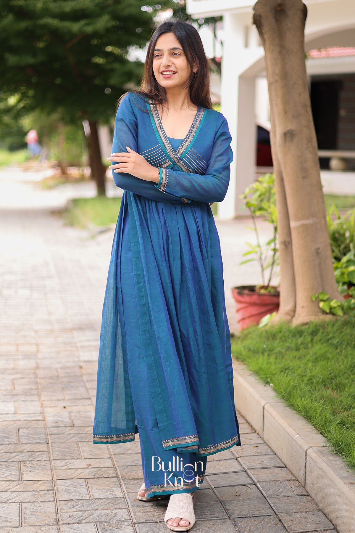 Mohana Kurta Set in Peacock Blue