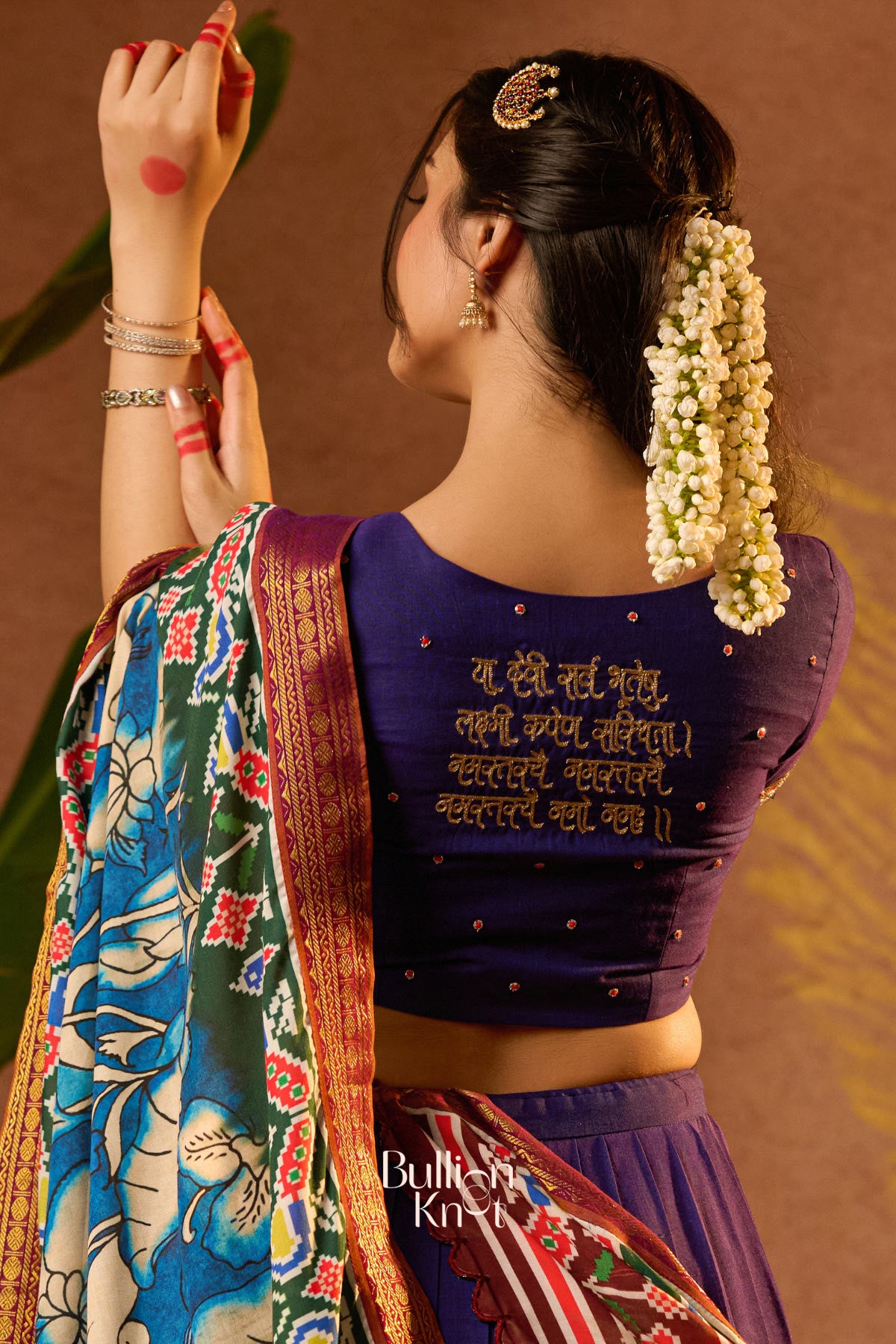 Shloka Kalamkari Lehenga Set in Blue