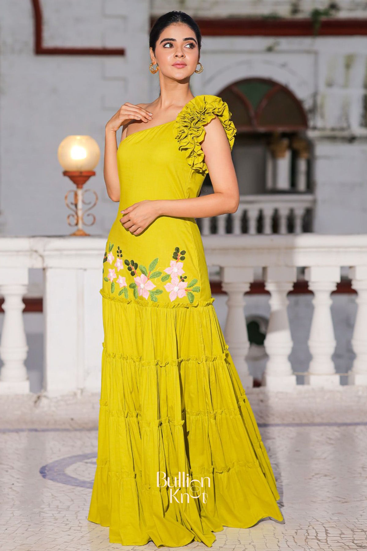 Birdy Flower Maxi (Dress) in Lime Green