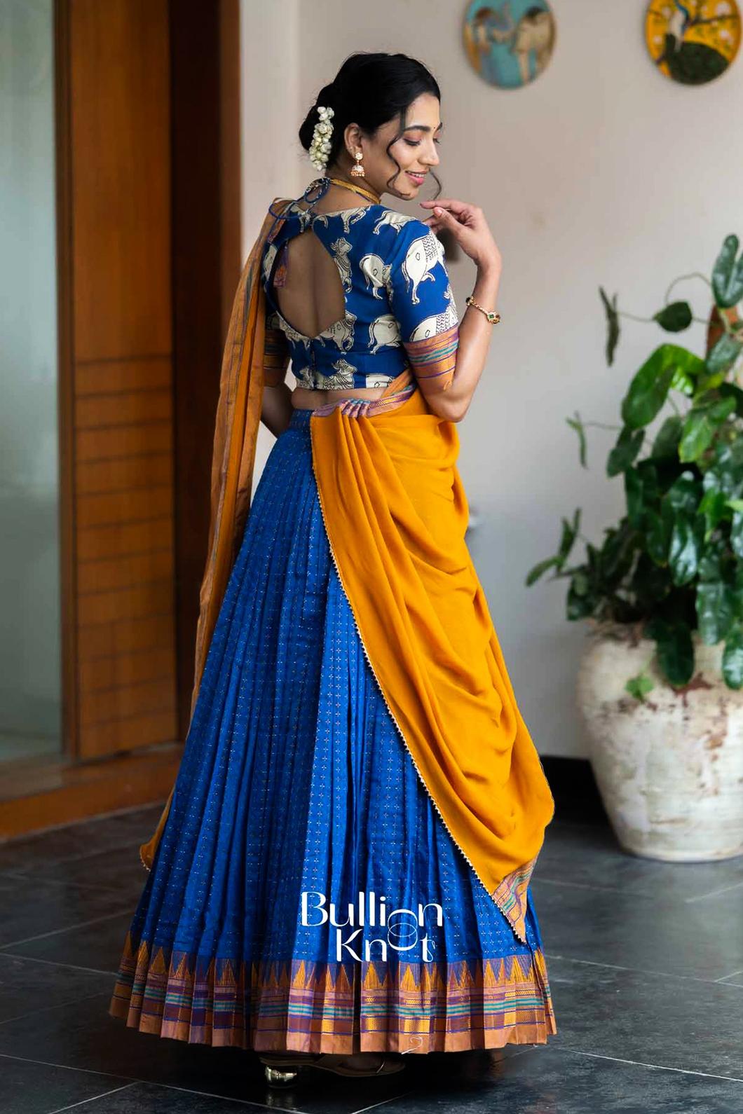 Nilotsav | Purple Handloom Half Saree | Festive Grace
