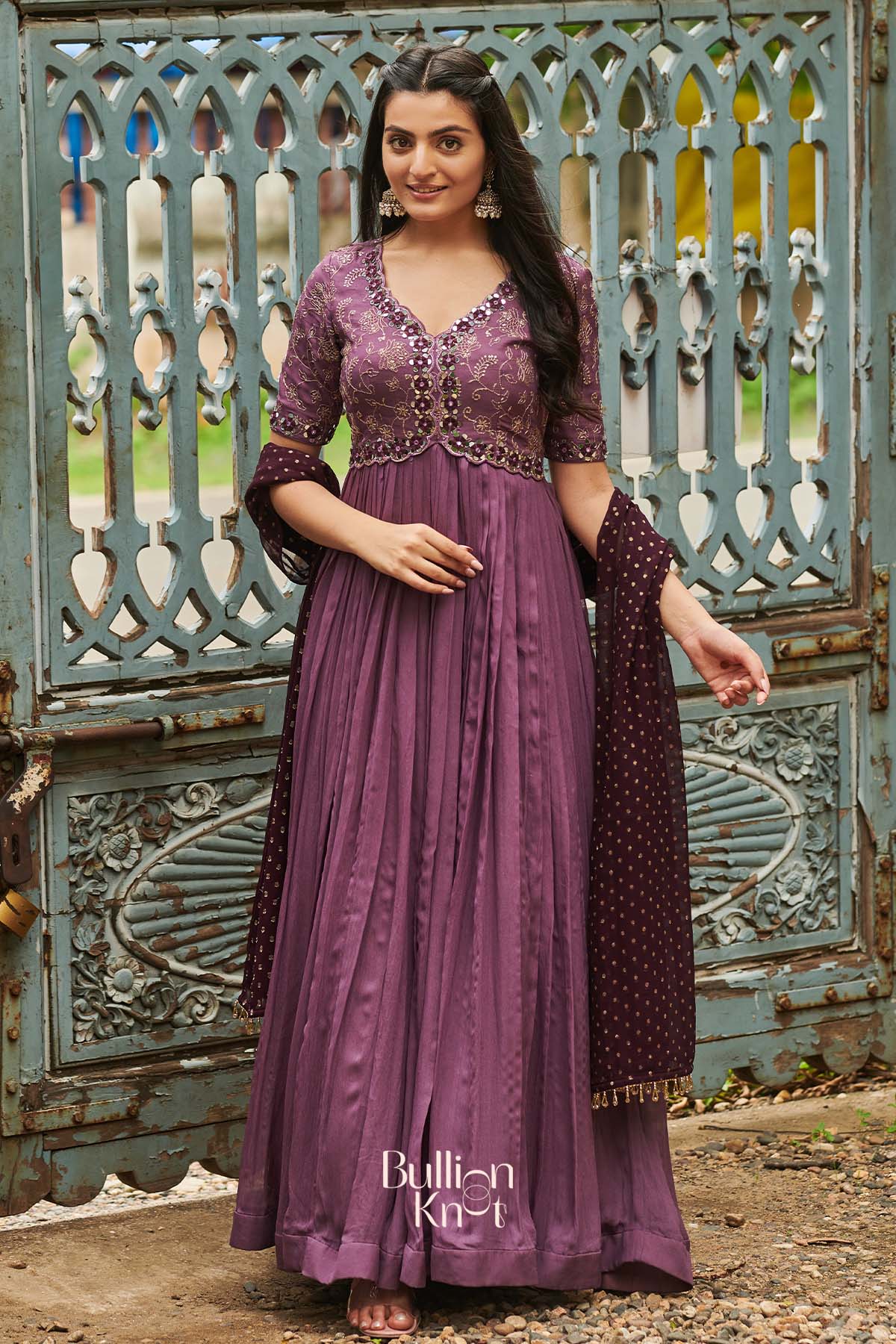 Twilight Anarkali Suit Set in Purple