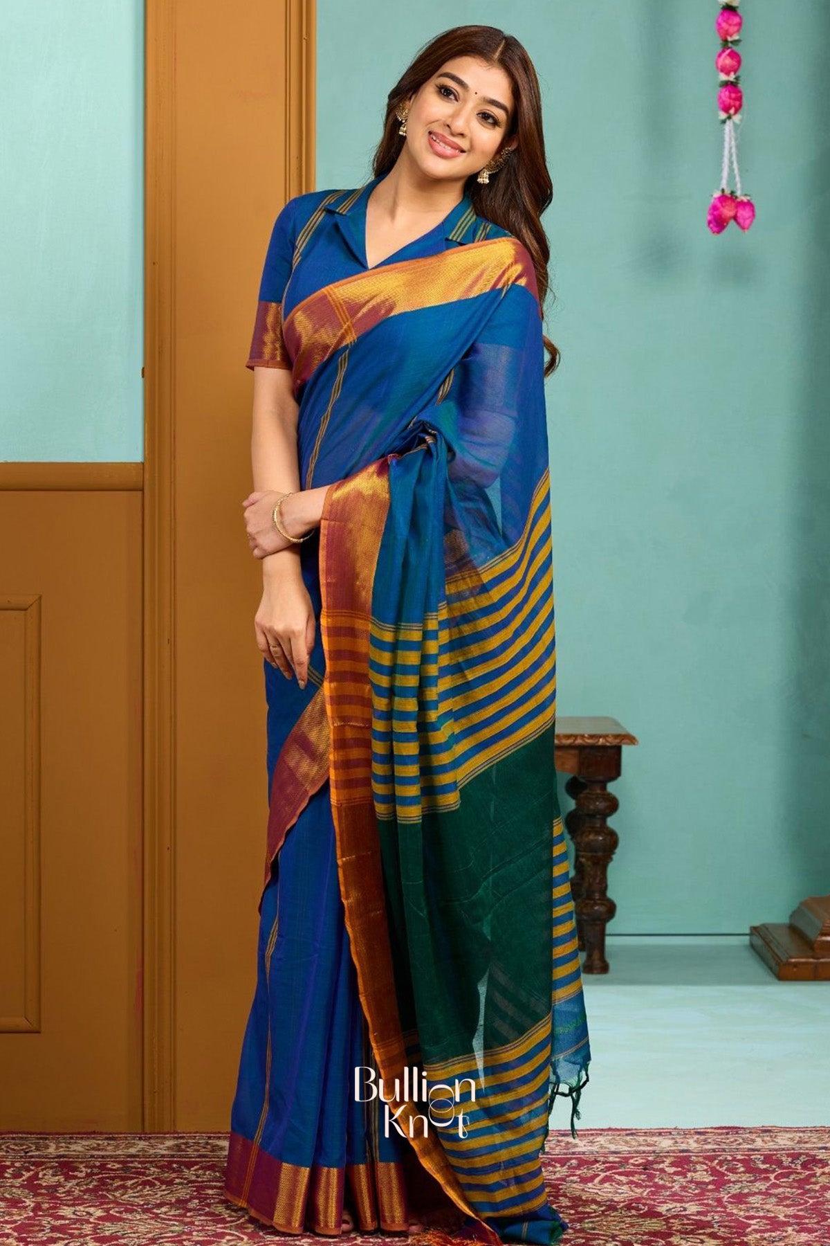 Babita Handloom Saree in Royal blue