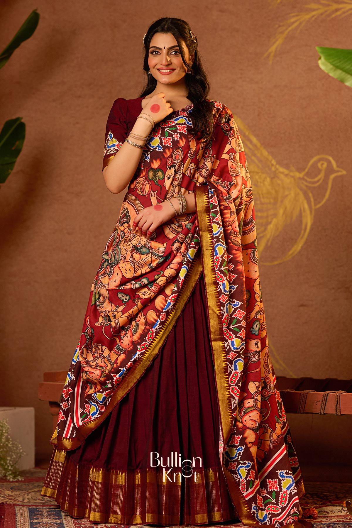 Sitaramam Lehenga Set in Maroon