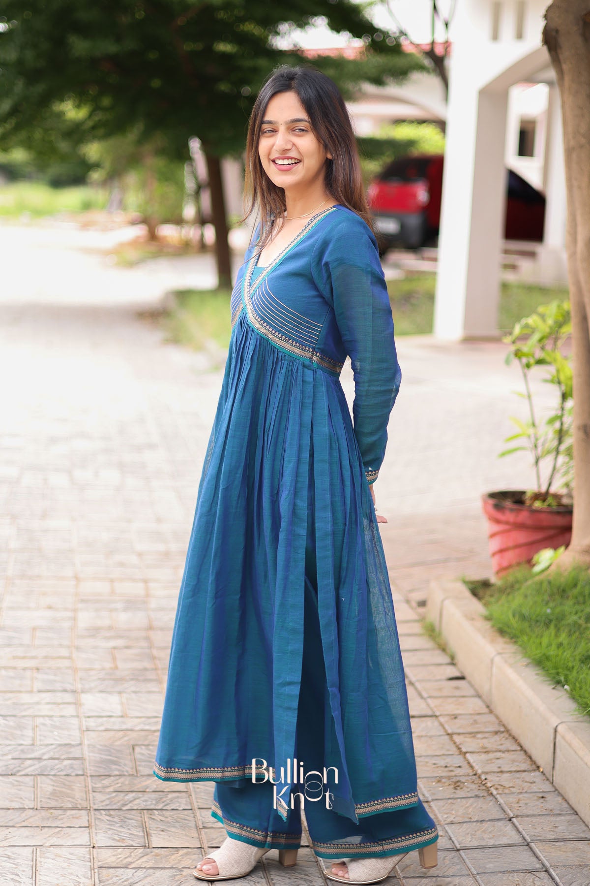 Mohana Kurta Set in Peacock Blue