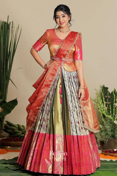 Sudiksha Banarasi Lehenga Set in Ivory