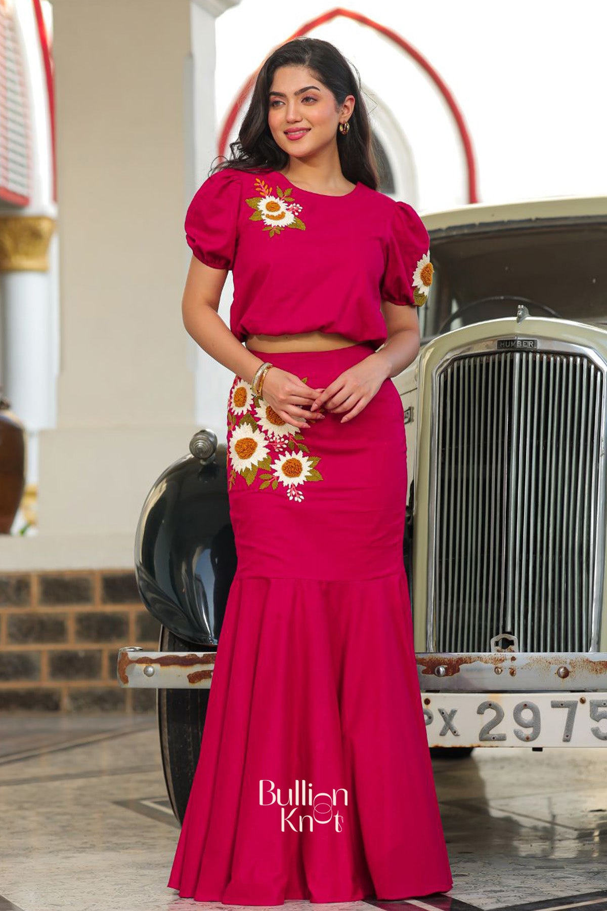 Paprika Crop Top Set in Red