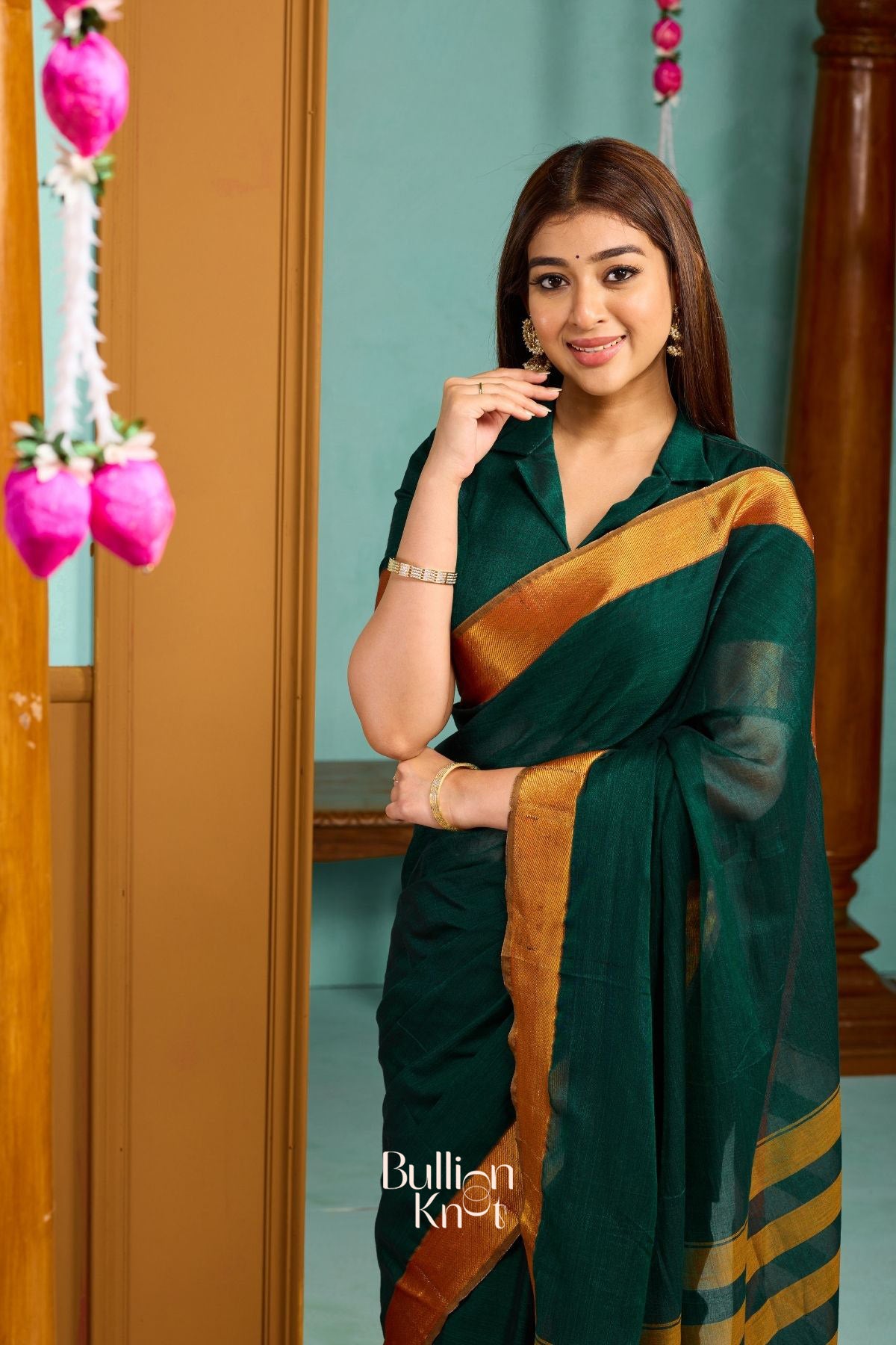 Gamya Handloom Saree in Green