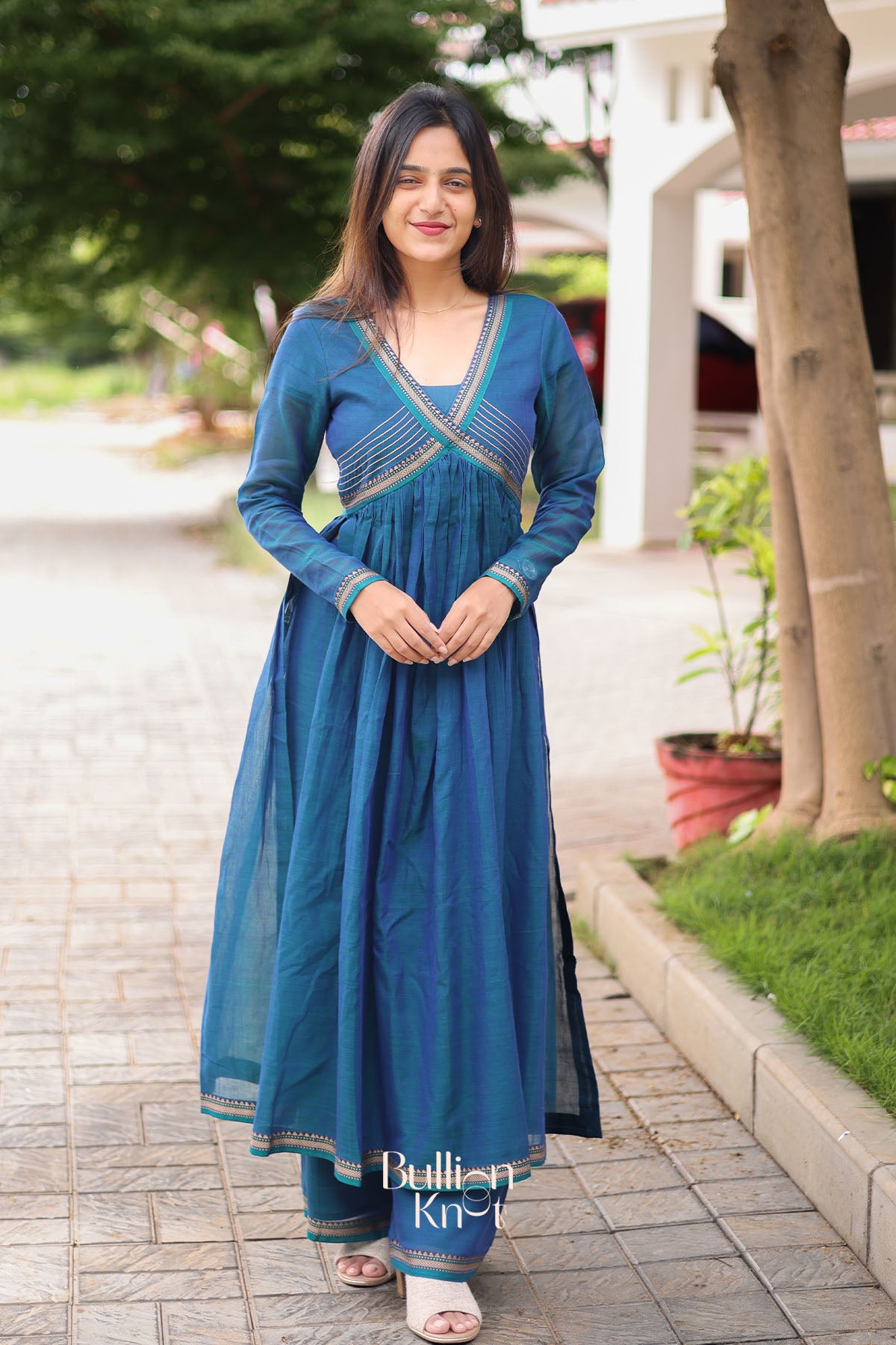 Mohana Kurta Set in Peacock Blue - Main Image