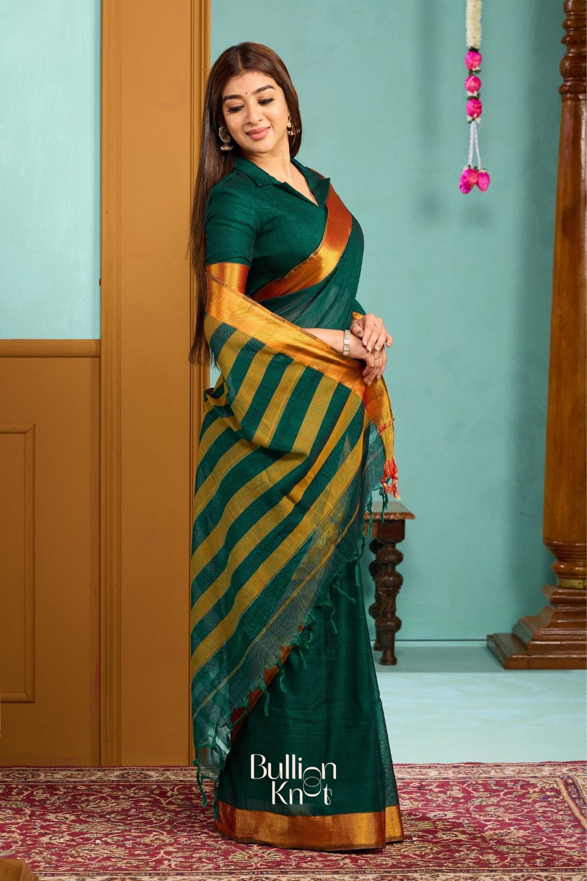 Gamya Handloom Saree in Green