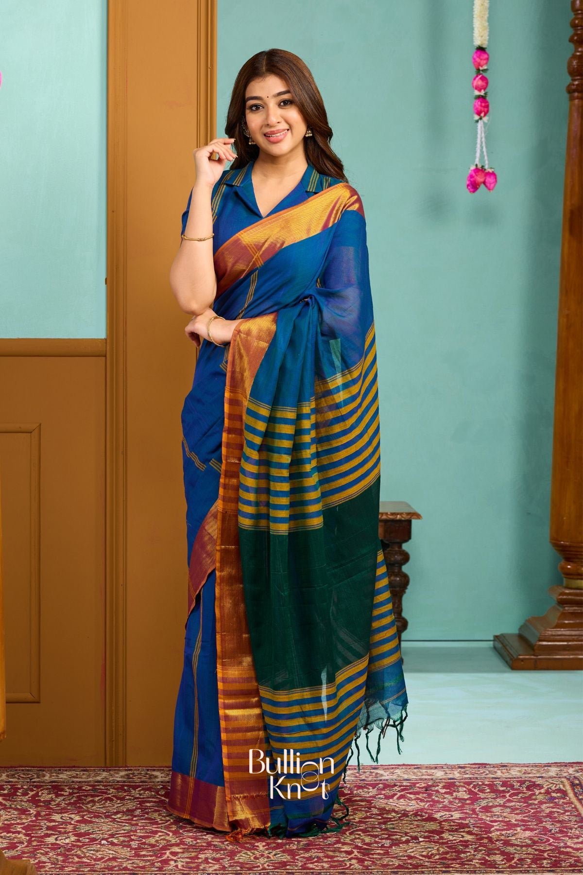 Babita Handloom Saree in Royal blue