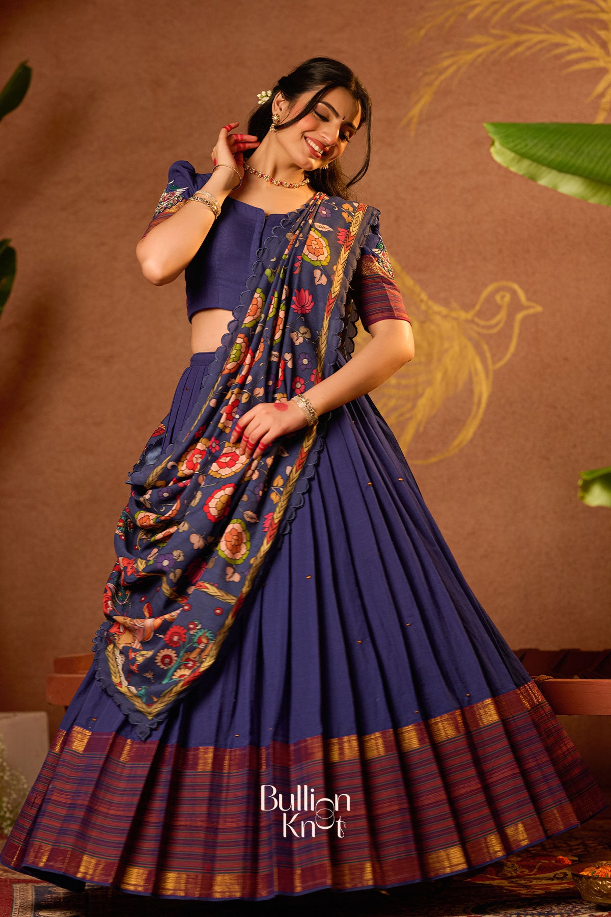 Mrigmallika Half Saree in Blue