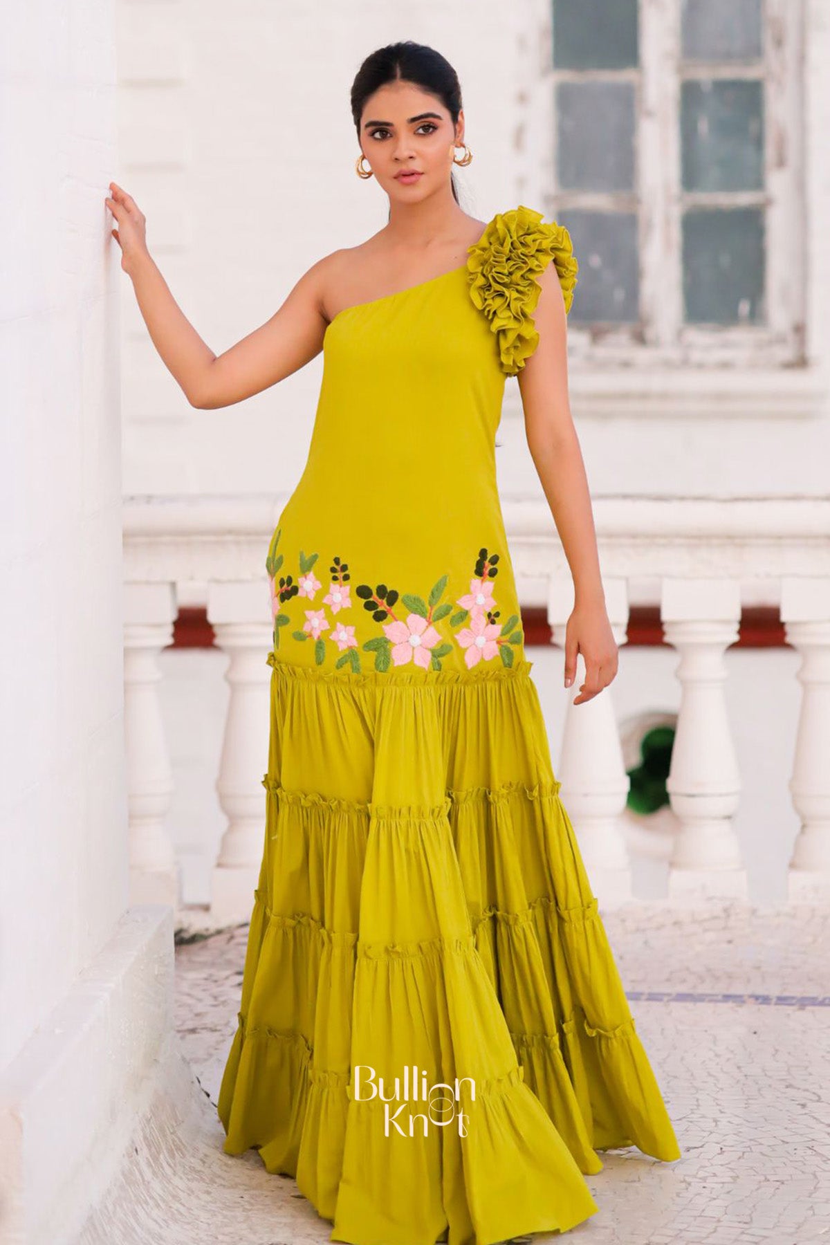 Birdy Flower Maxi (Dress) in Lime Green