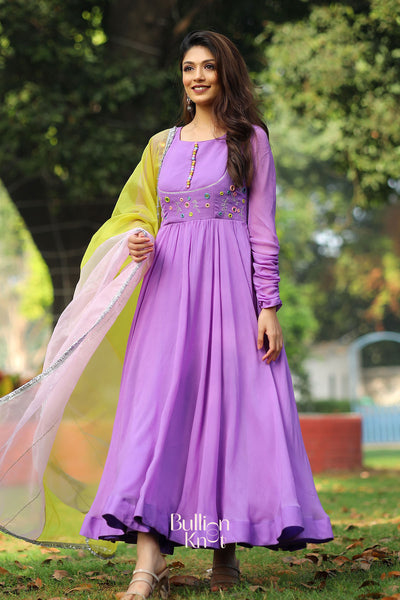 Sofiya Anarkali Suit Set in Lilac