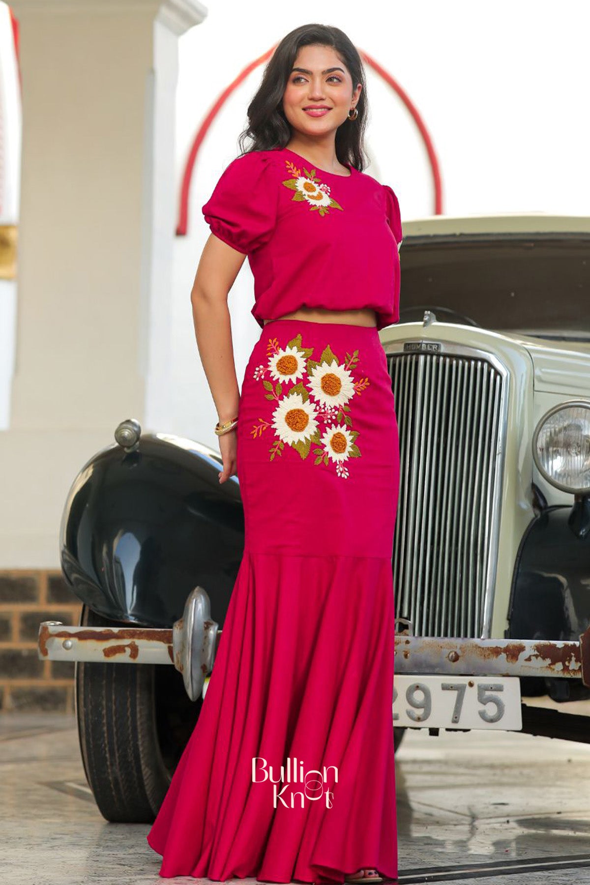 Paprika Crop Top Set in Red
