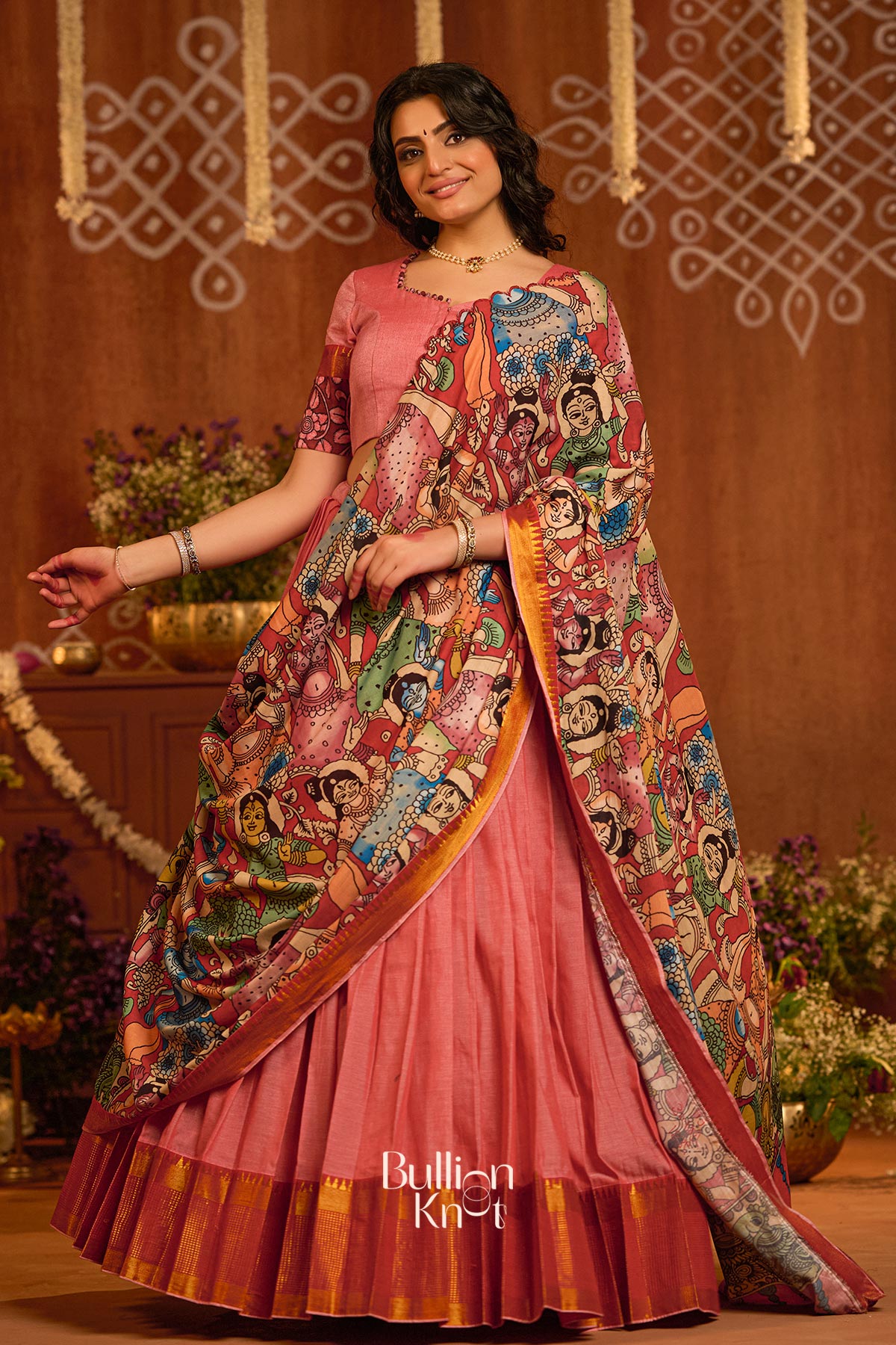 Parinita Half Saree in Peach