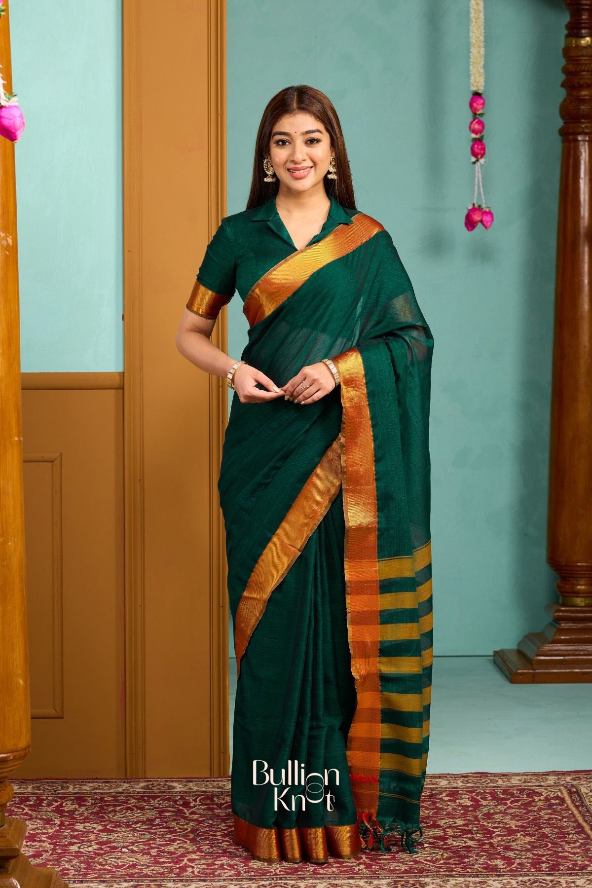 Gamya Handloom Saree in Green