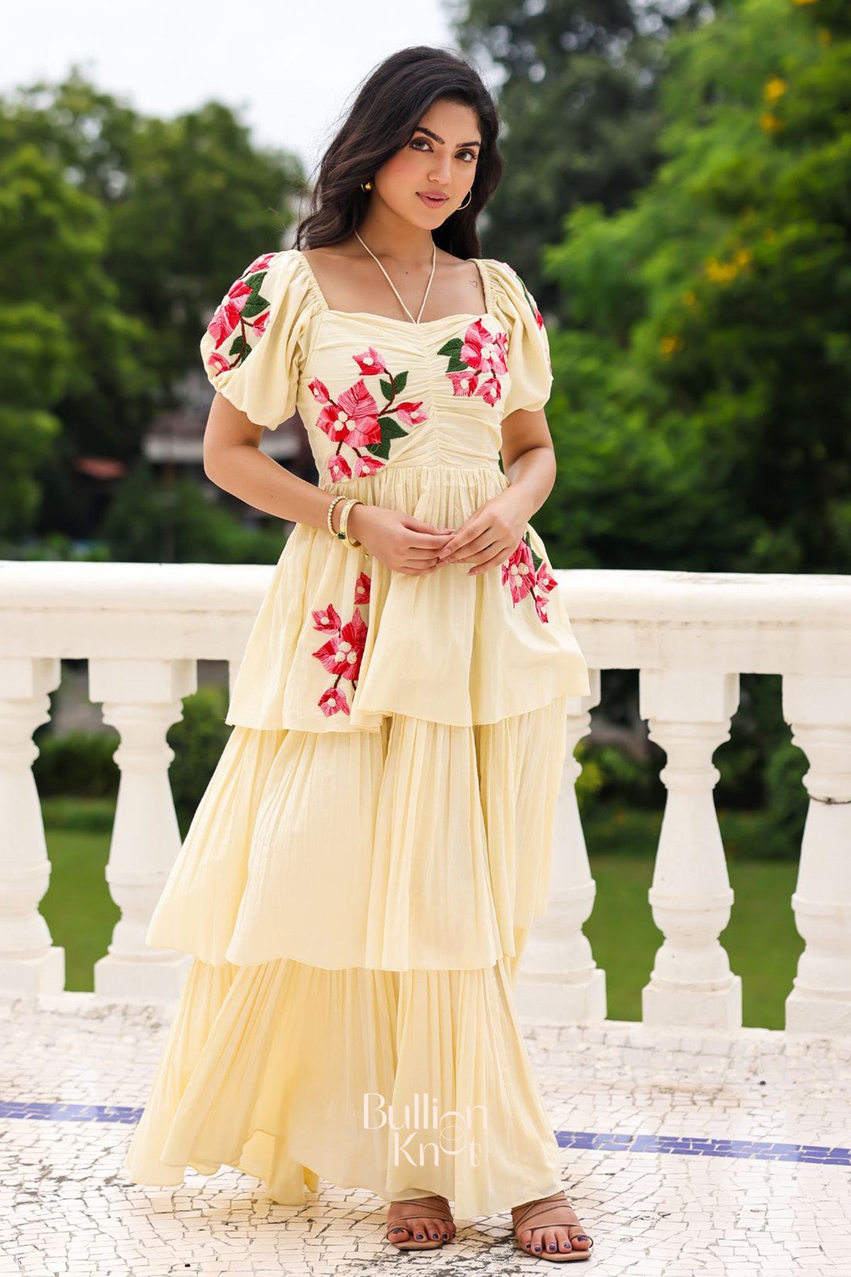 Buy Embroidery Layered Flared Maxi Dress Elegant & Trendy|Delight Petal Vanilla Embroidery Layered Flared Maxi Dress|Party Wear Dress Buy Embroidery Layered Flared Maxi Dress Elegant & Trendy|Delight Petal Vanilla Embroidery Layered Flared Maxi Dress|Party Wear Dress
