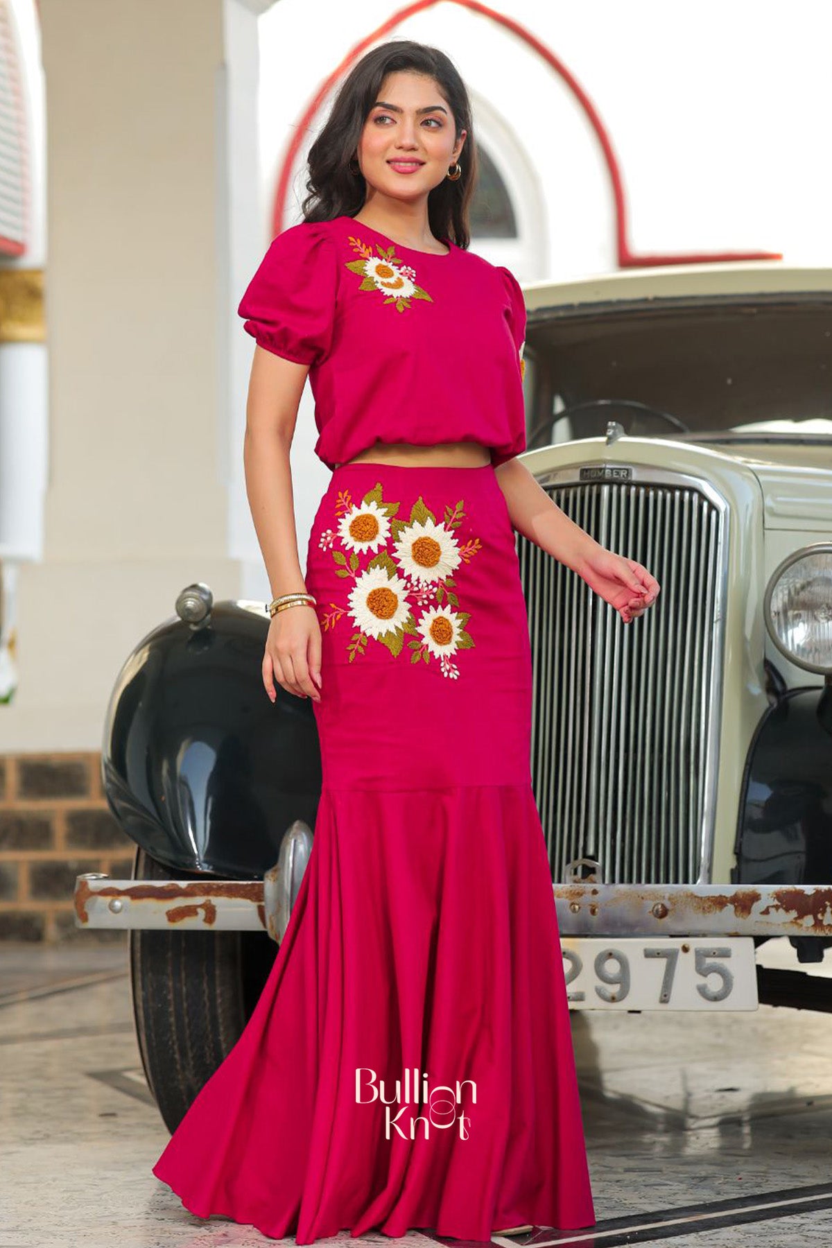 Paprika Crop Top Set in Red