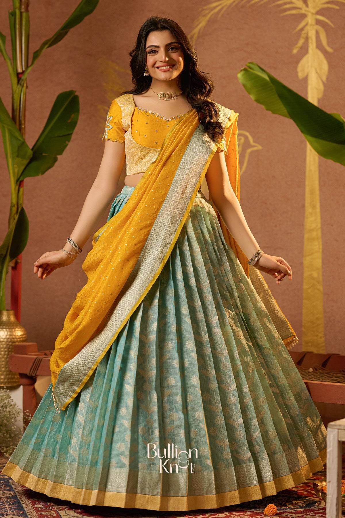 Exclusive Lehenga Aadhya Lehenga Set in Yellow at bullionknot