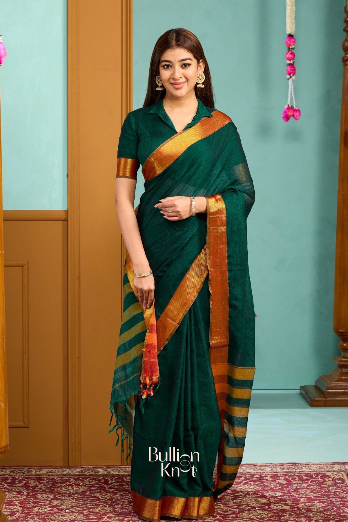 Gamya Handloom Saree in Green