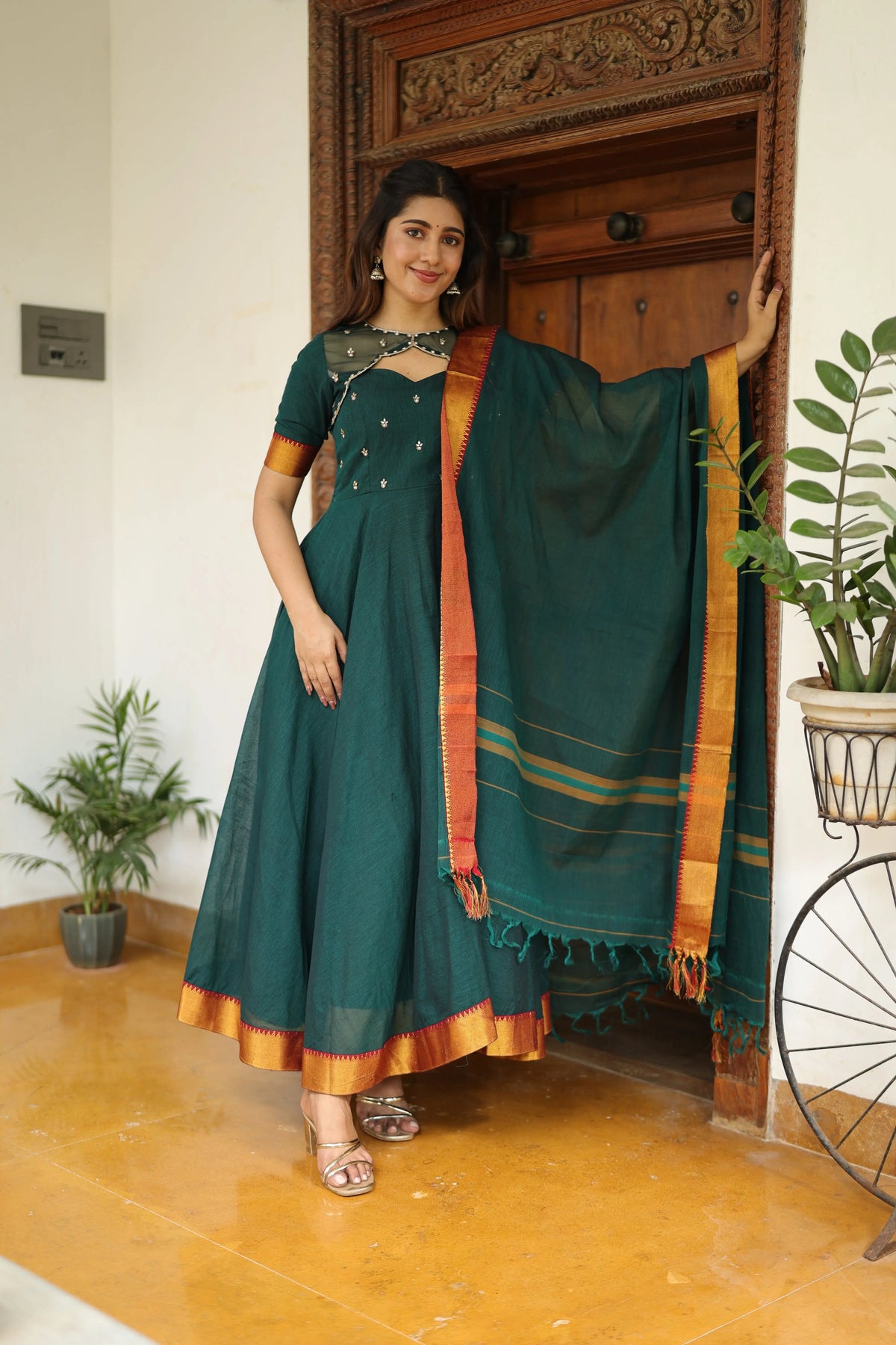 Nilaya Green Anarkali Dress for Festive Occasions