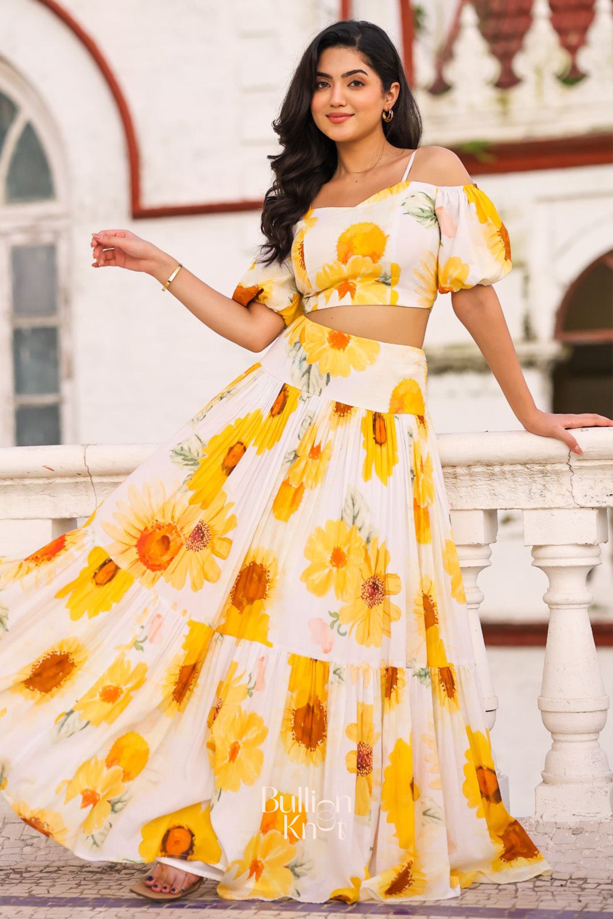 Ursula Crop Top Set in Yellow