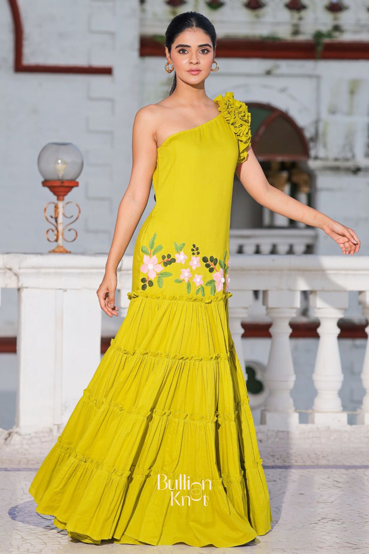 Birdy Flower Maxi (Dress) in Lime Green