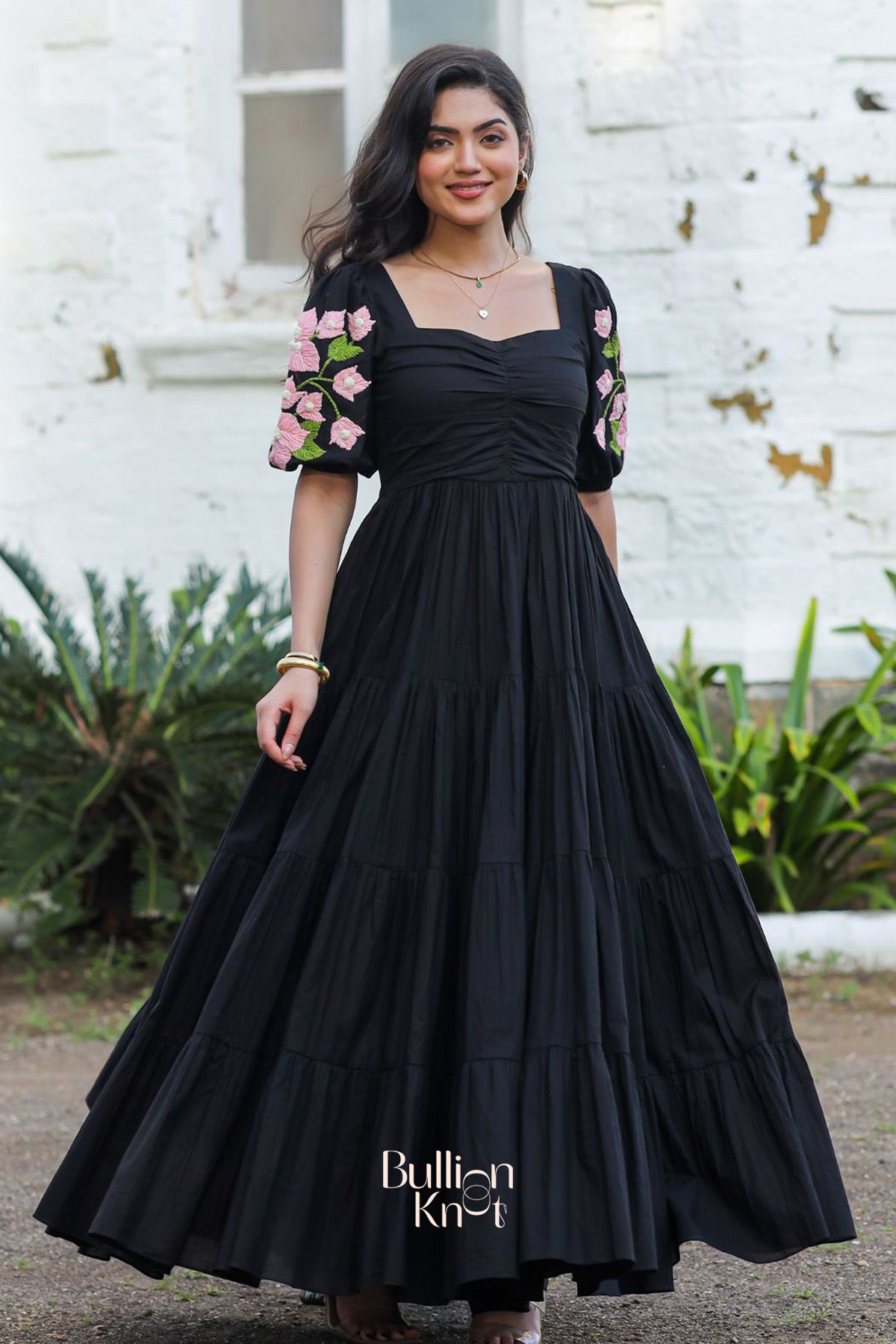 Exclusive Party Wear Dress Bougainvillea Maxi (Dress) in Black