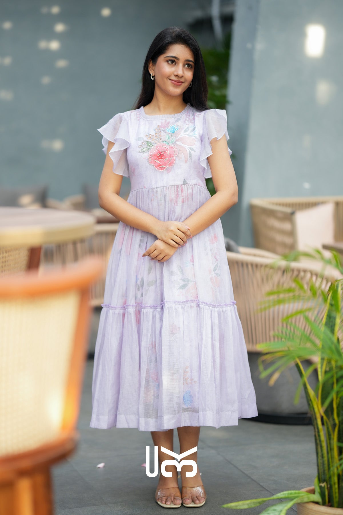 Floriva Kota Doria Midi (Dress) In Lilac
