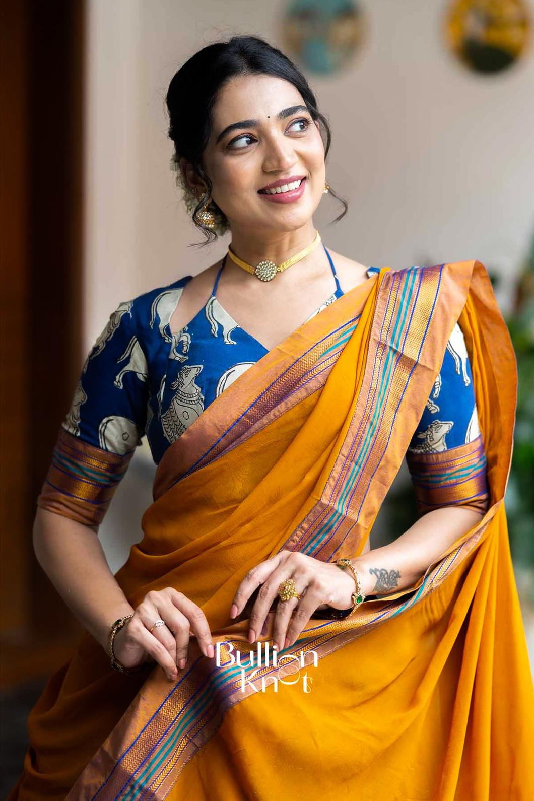 Nilotsav | Purple Handloom Half Saree | Festive Grace