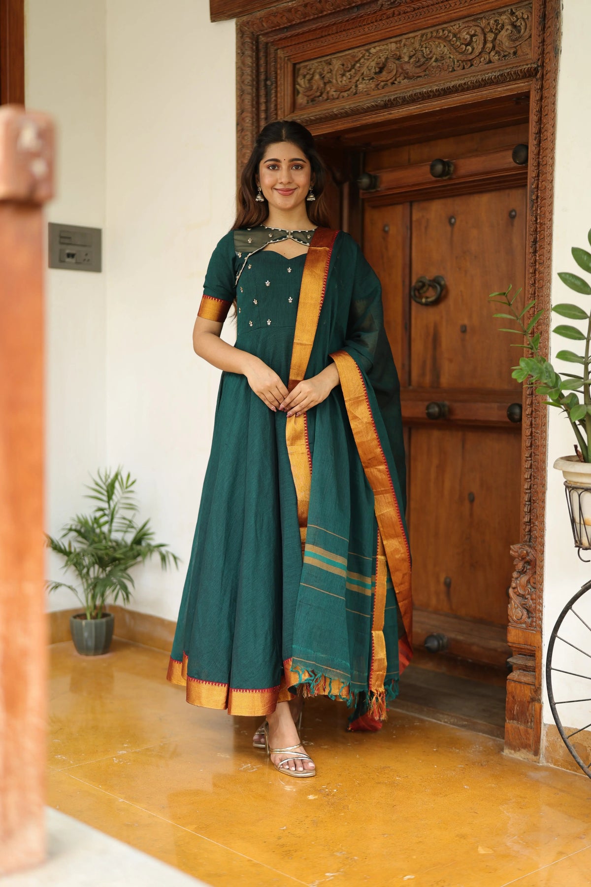 Nilaya Green Anarkali Dress for Festive Occasions