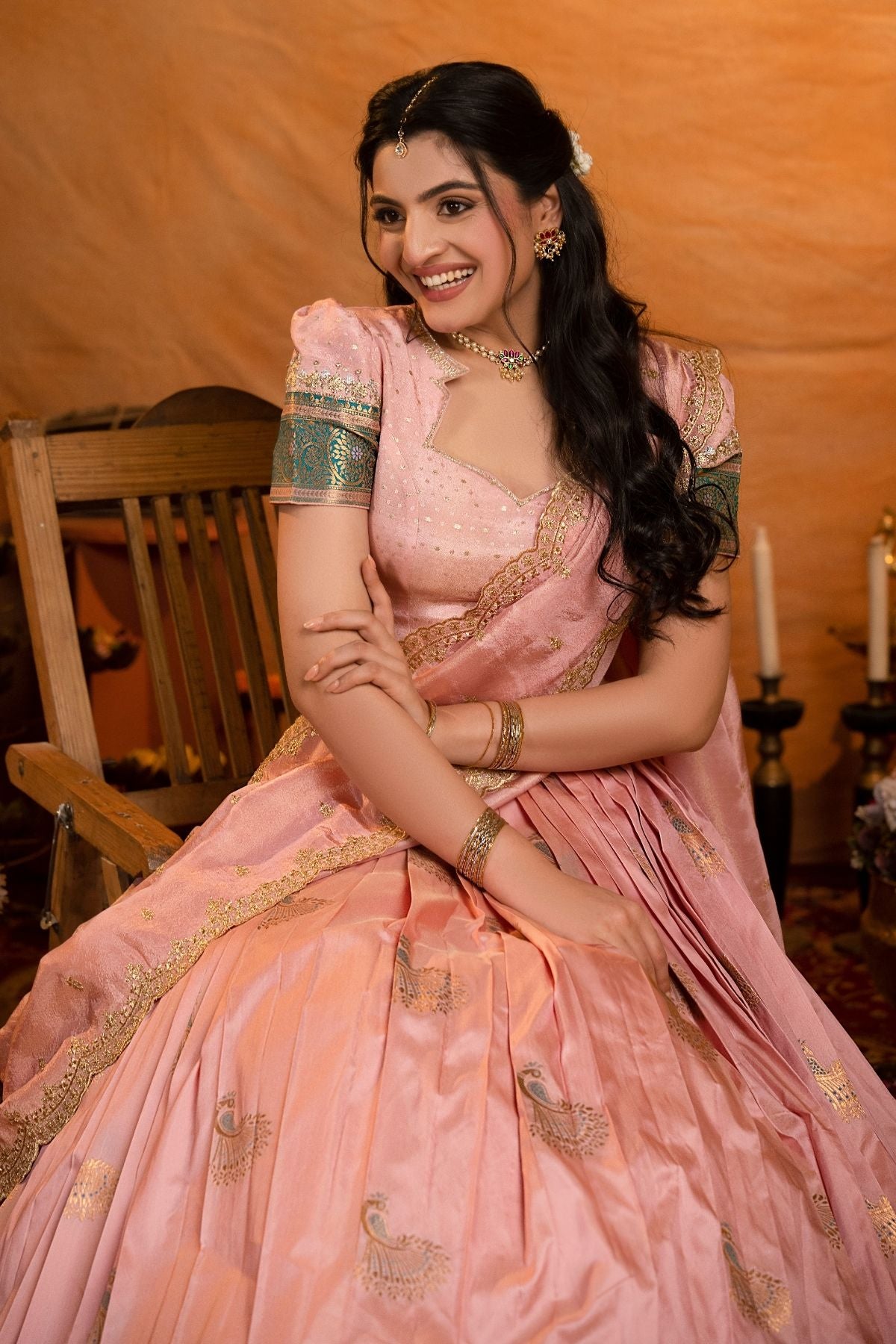 Sundarika Soft Silk Lehenga Set In Rose Pink