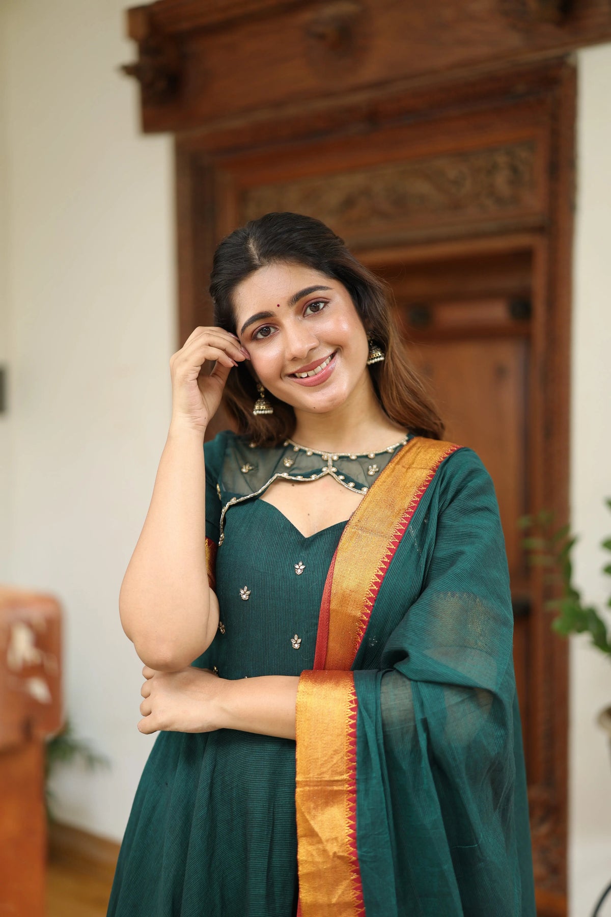 Nilaya Green Anarkali Dress for Festive Occasions