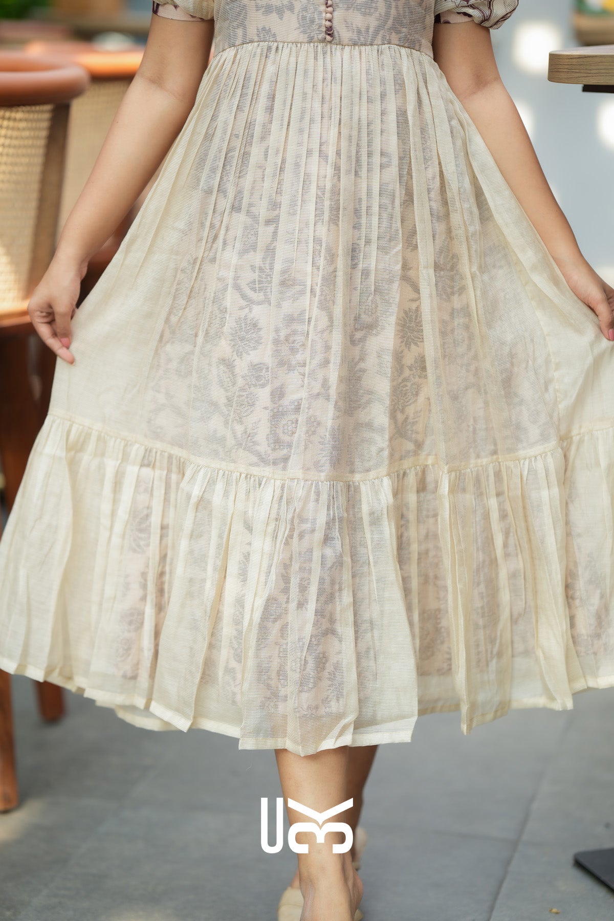 Seleneva Kota Doria Midi (Dress) in Brown
