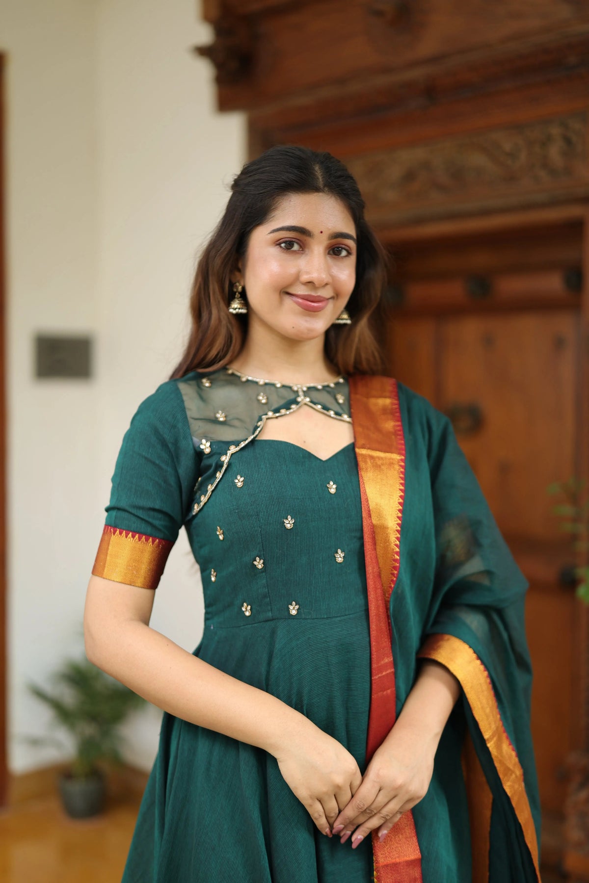 Nilaya Green Anarkali Dress for Festive Occasions