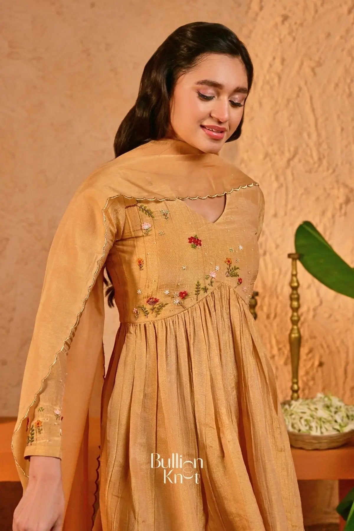 Kanak Sharara Suit (Dress) in Gold