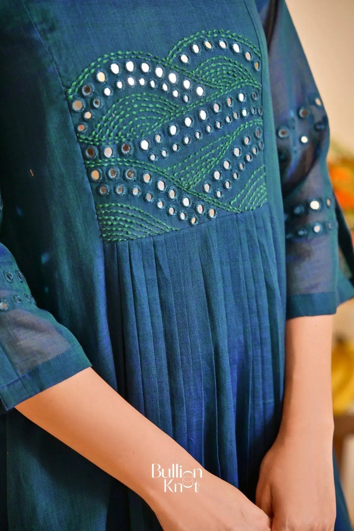 Gulnaaz Handloom Kurta Set (Dress) in Indigo