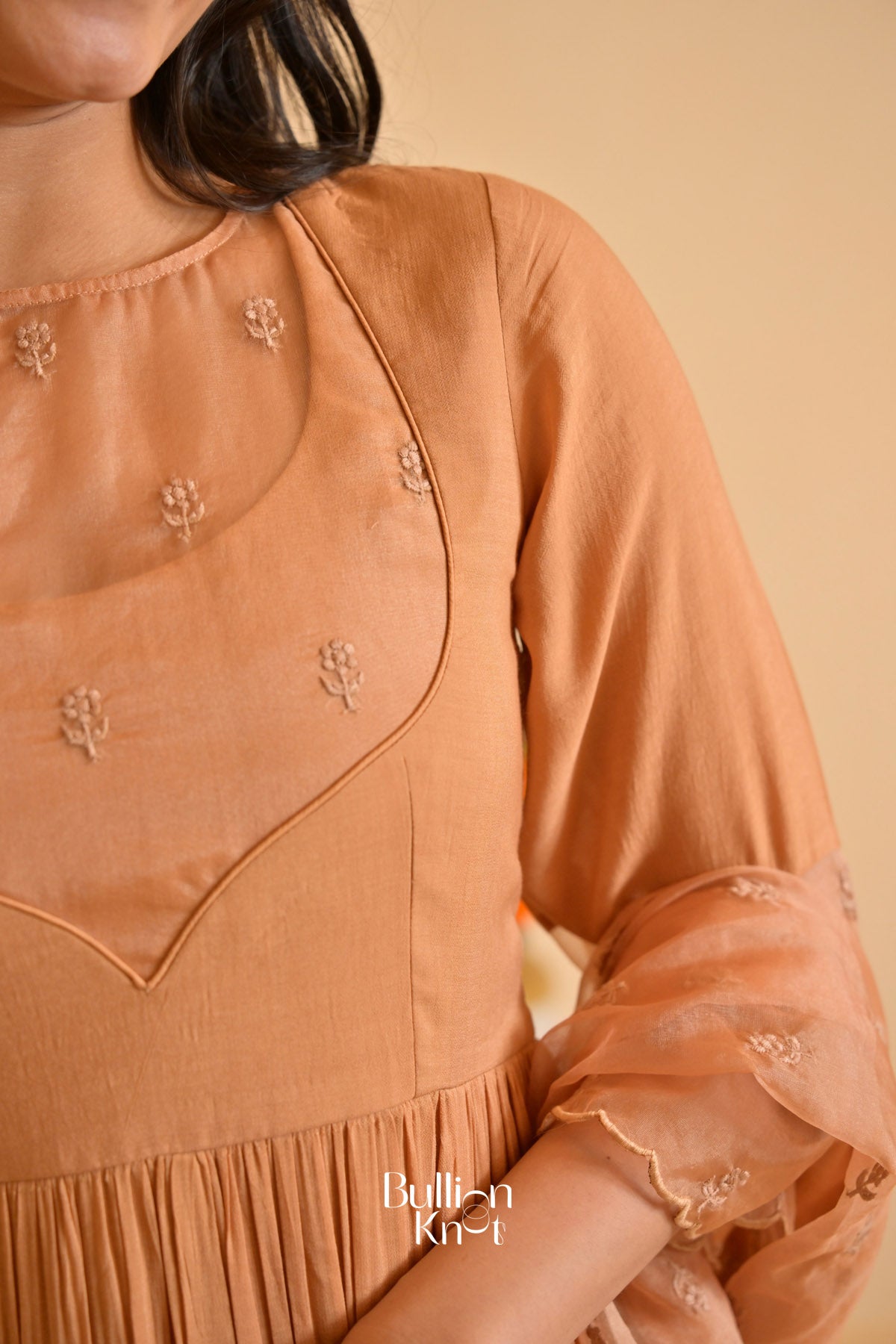 Peach Prerna Anarkali (Dress) In Cream