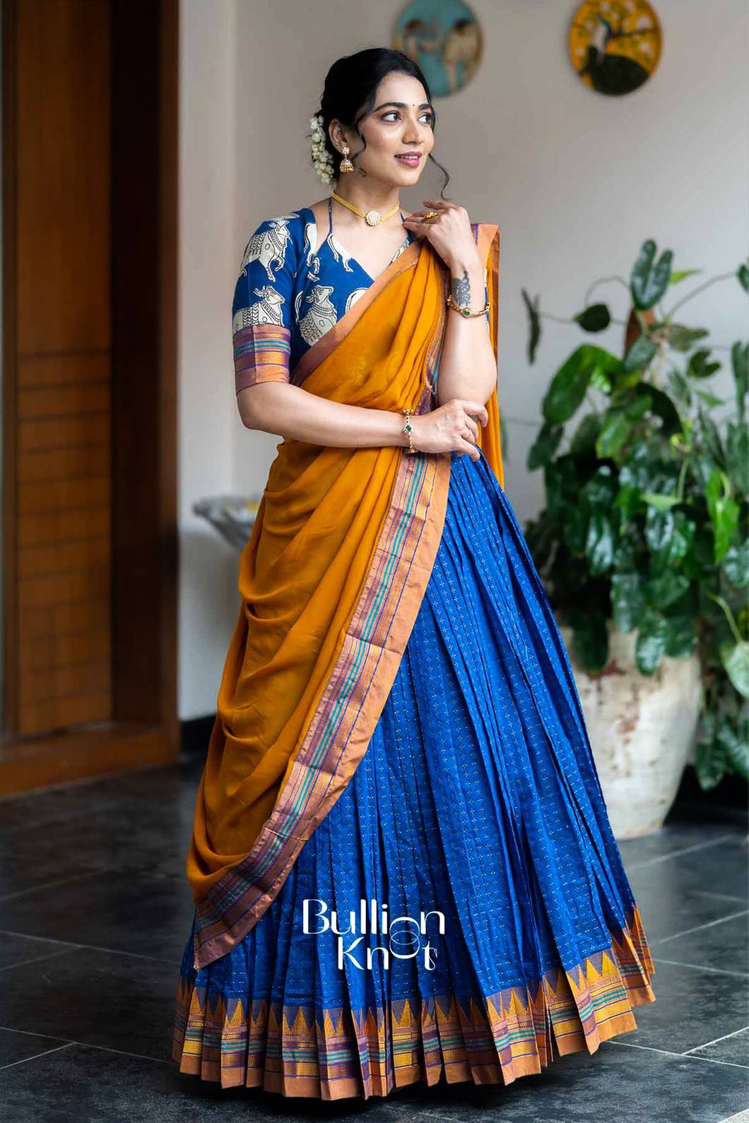 Nilotsav | Purple Handloom Half Saree | Festive Grace