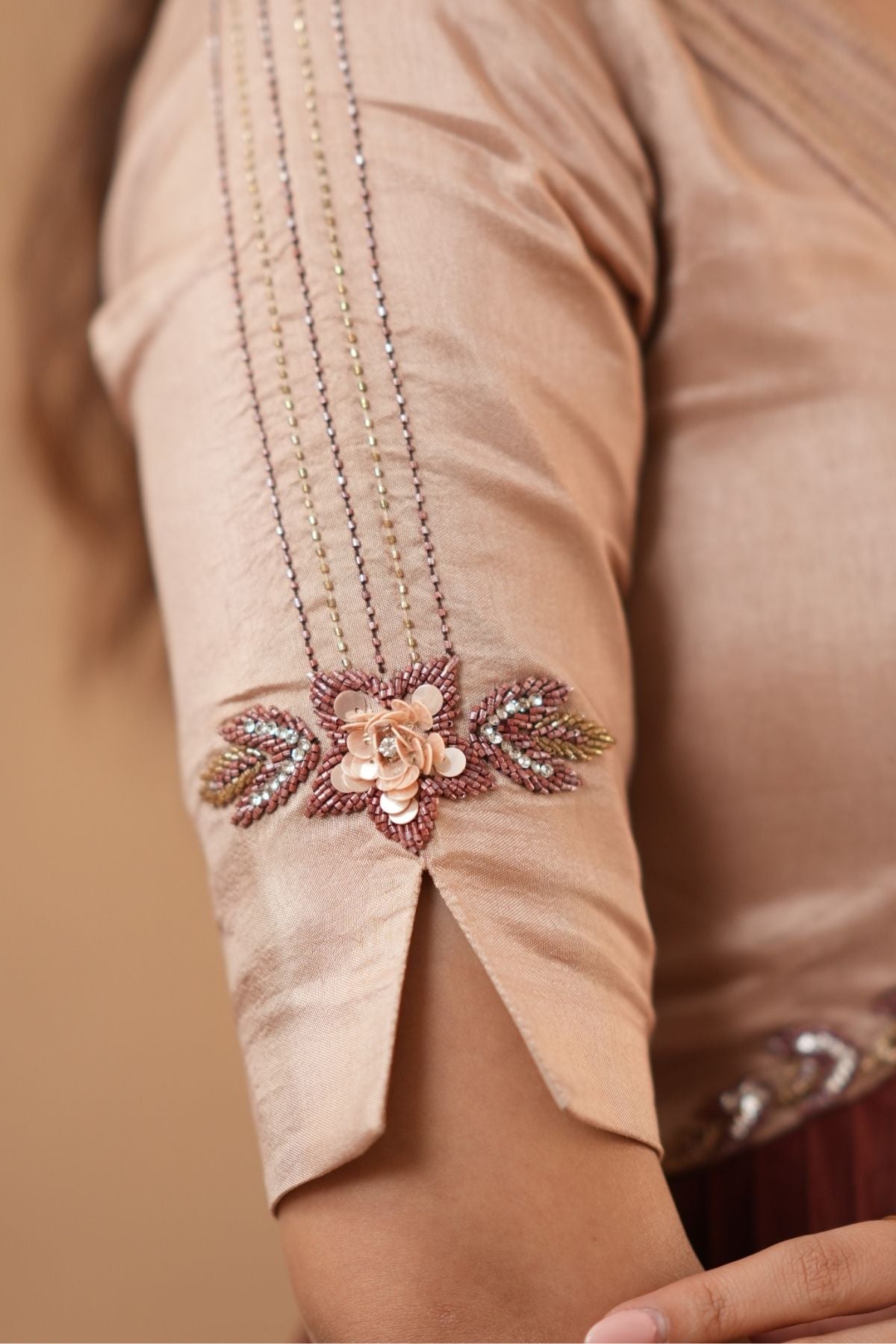 Mocha Mayurika Natural Crepe (Dress) in Brown
