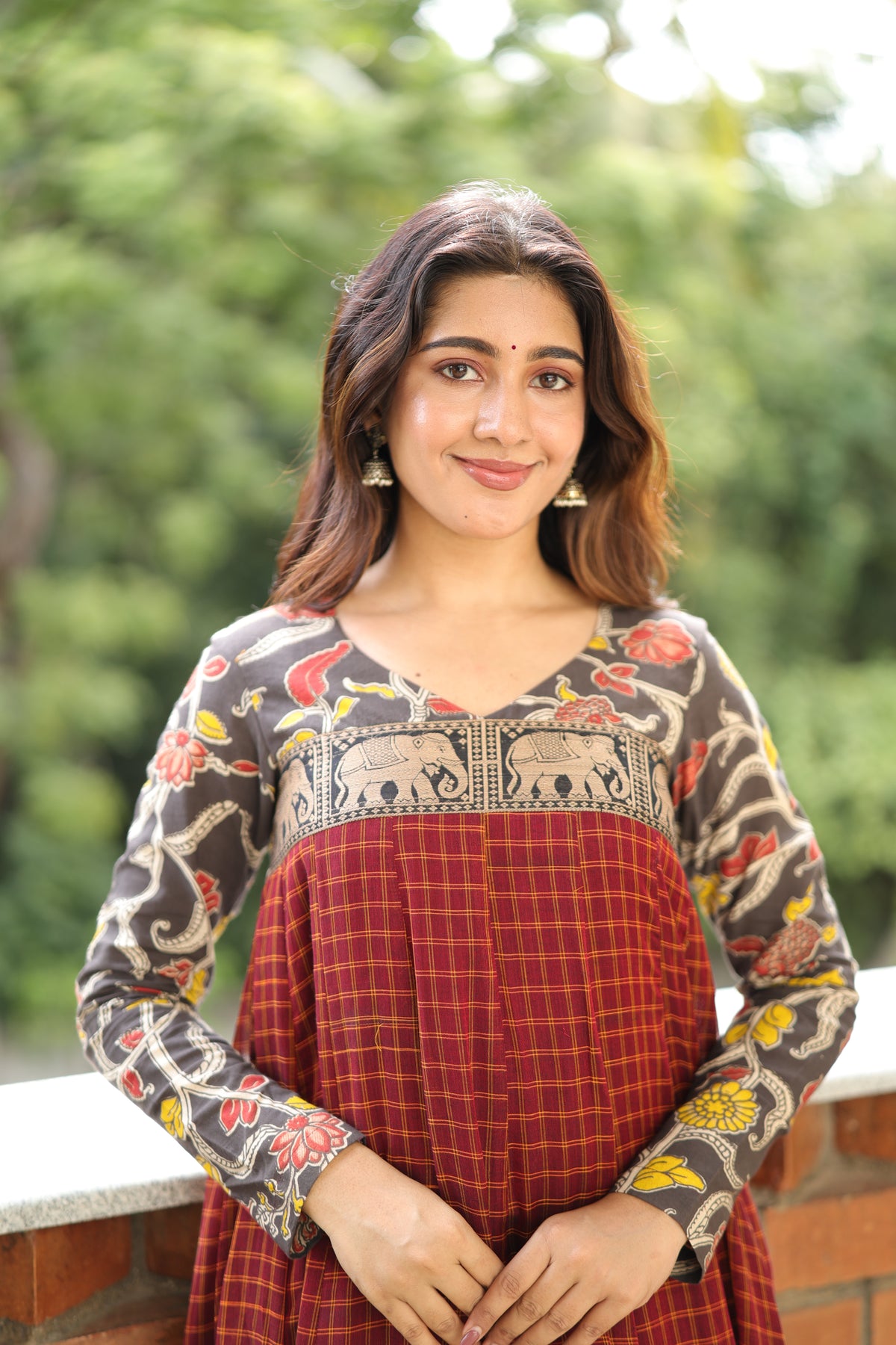 Gajraj Maroonj Anarkali Suit Set for Festive Wear