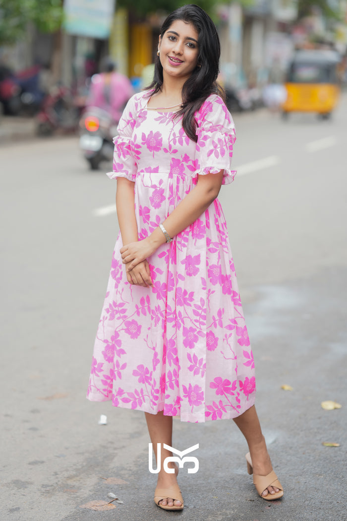 Polly Midi (Dress) in Pink
