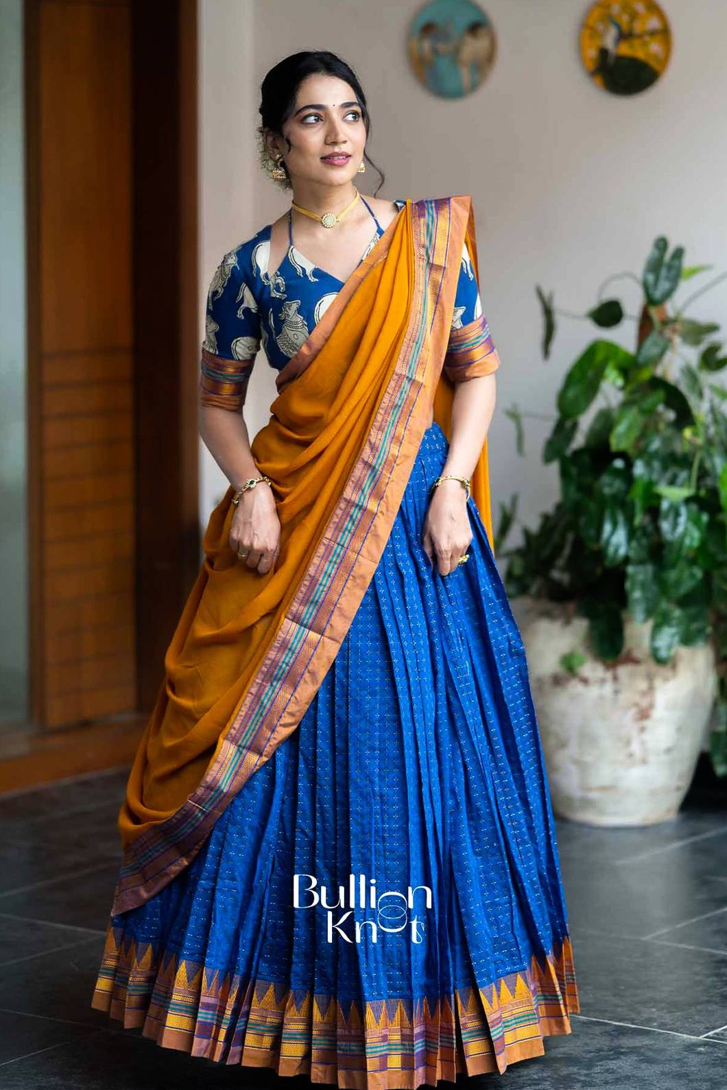Nilotsav | Purple Handloom Half Saree | Festive Grace
