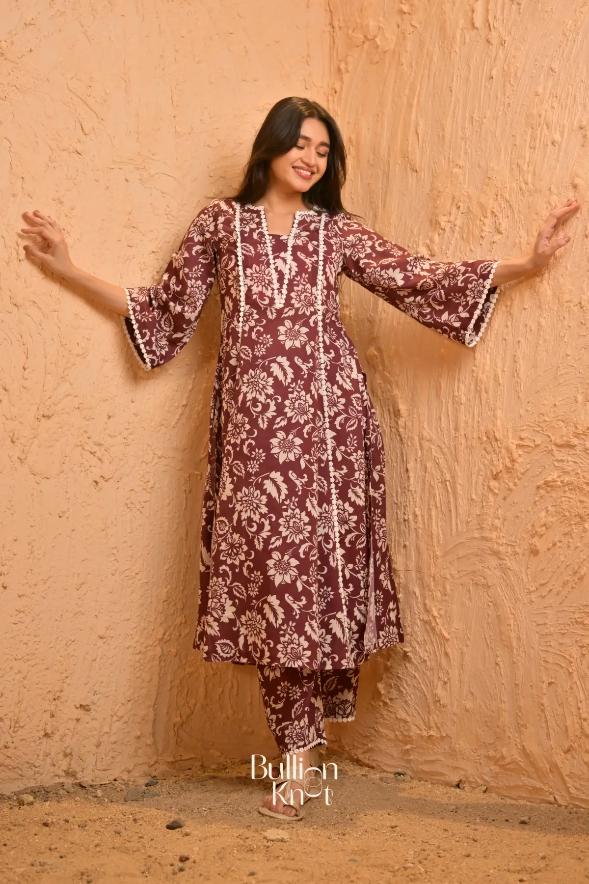 Lavanya Maternity Kurta Set (Dress) in Brown
