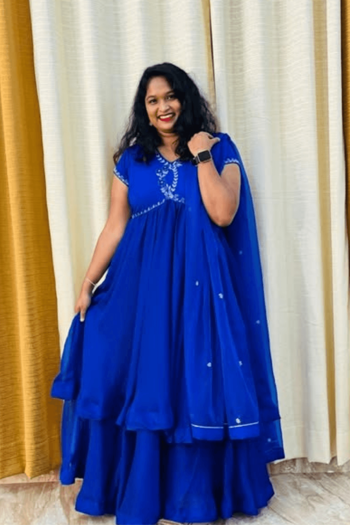 Charul Opal Anarkali (Dress) in Royal Blue